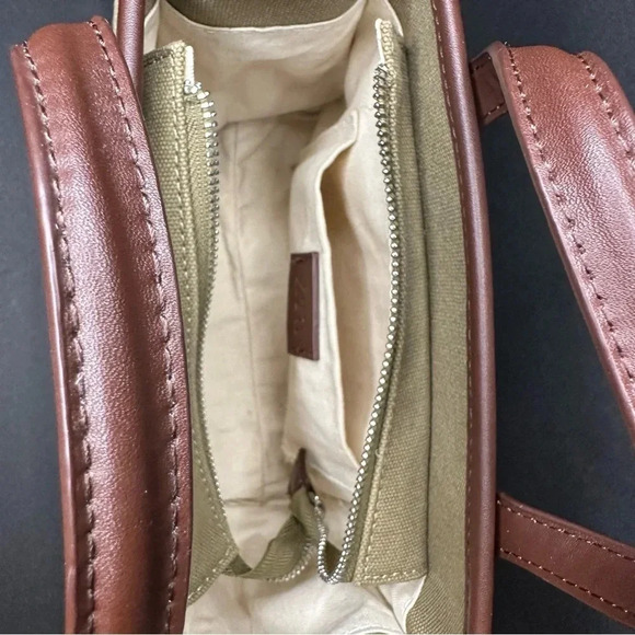 Zara Handbag Cloth Khaki - Picture 9 of 10